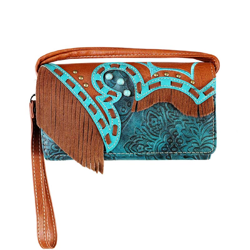 Western Faux Leather Fringe Wallet