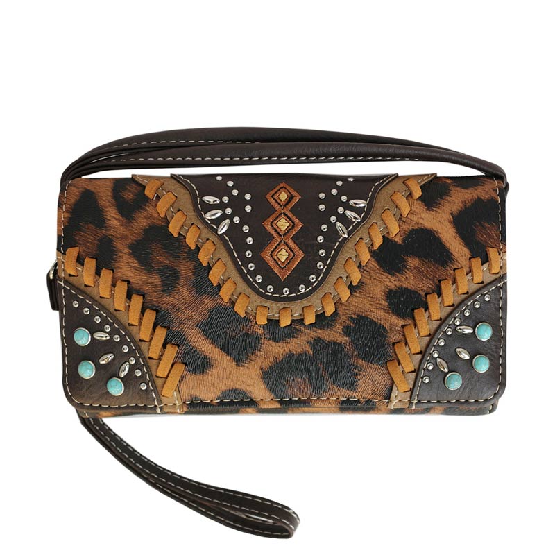 Western Leopard with Turquoise Accent Wallet