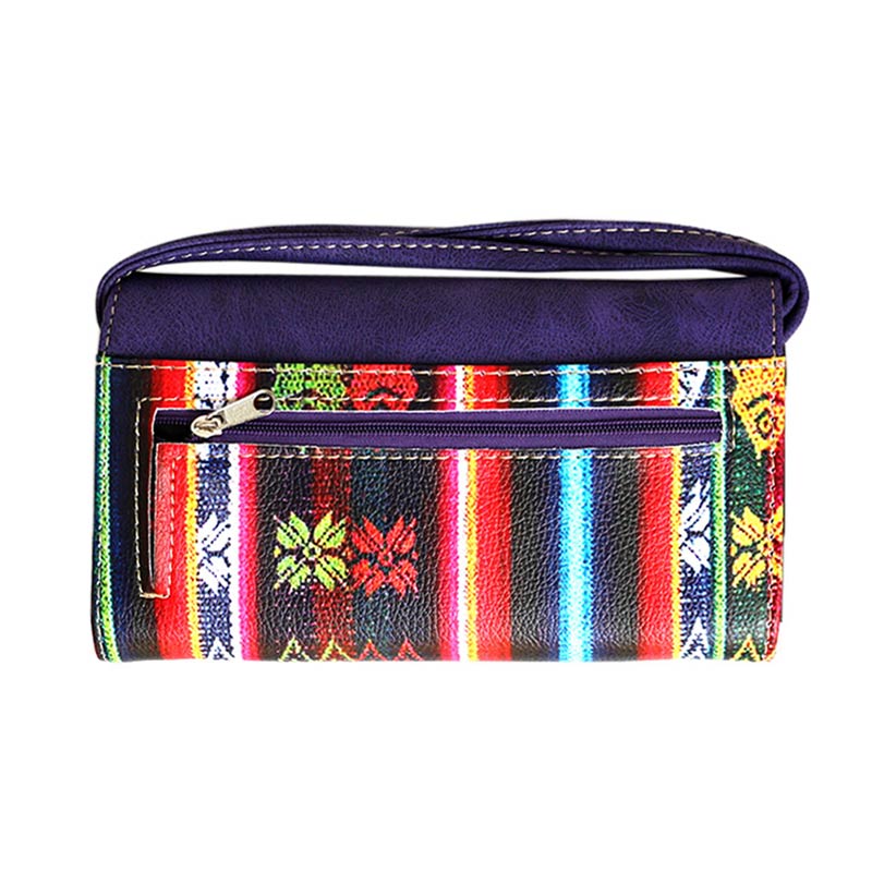 Western Turquoise Accent Faux Leather Wallet - Image 2