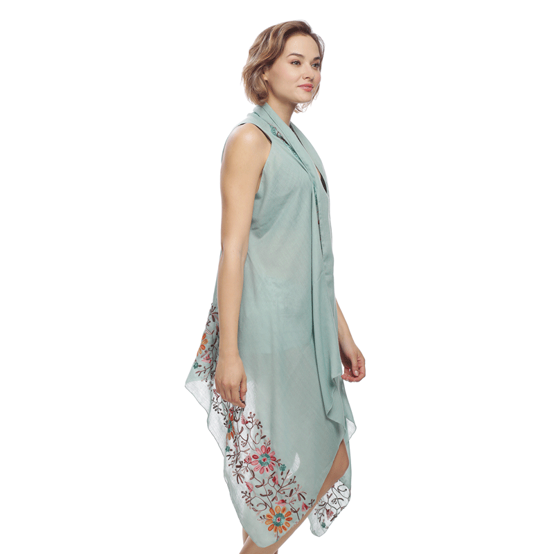 Vest with Floral Embroidery