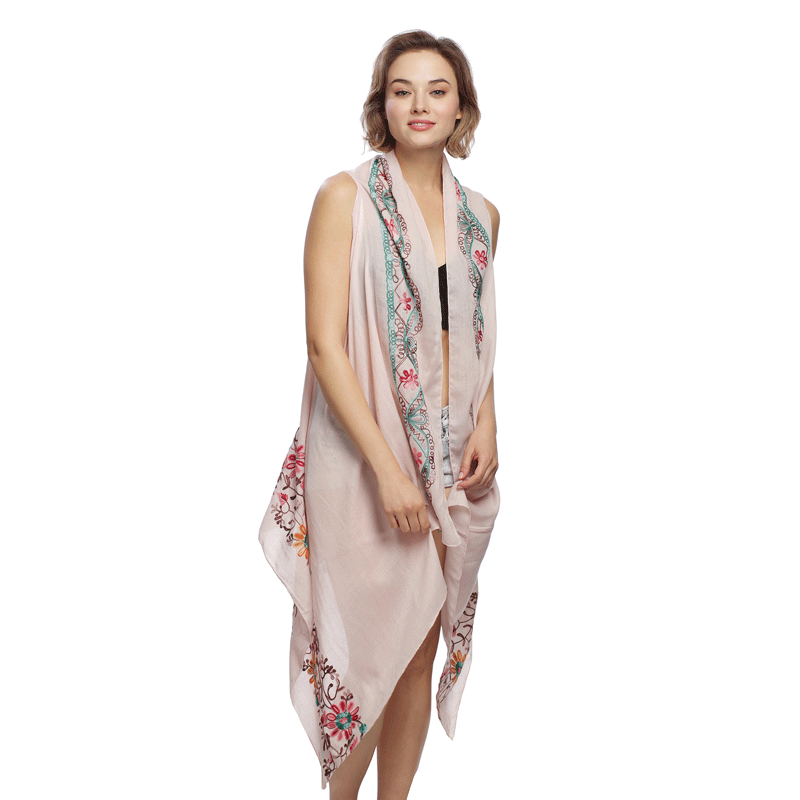 Vest with Floral Embroidery