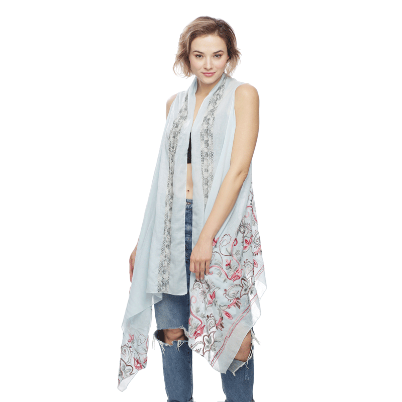 Vest with Floral Embroidery - Image 3