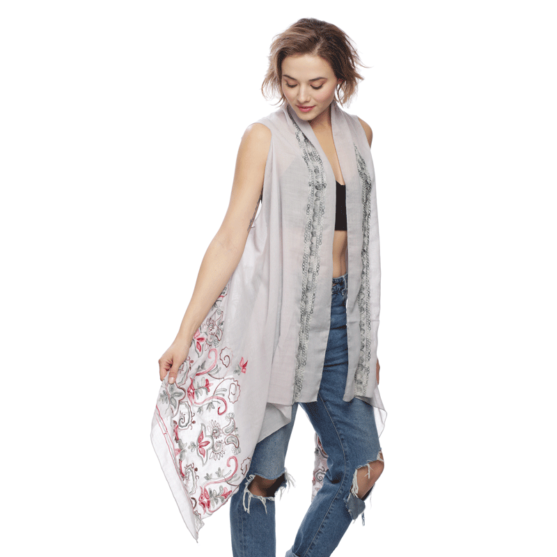 Vest with Floral Embroidery - Image 2