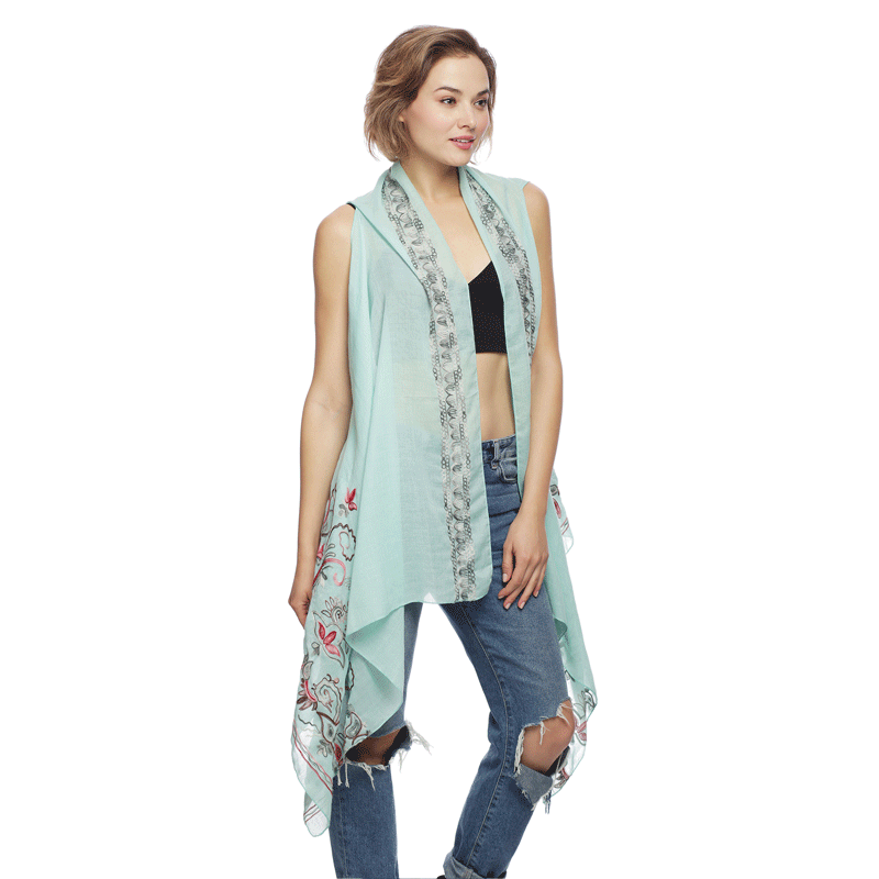 Vest with Floral Embroidery - Image 2