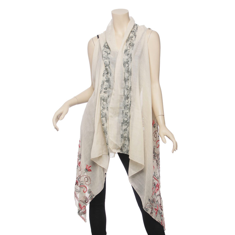 Vest with Floral Embroidery