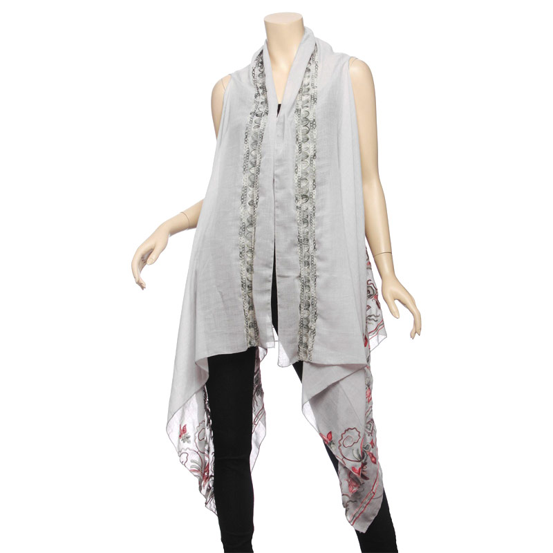 Vest with Floral Embroidery