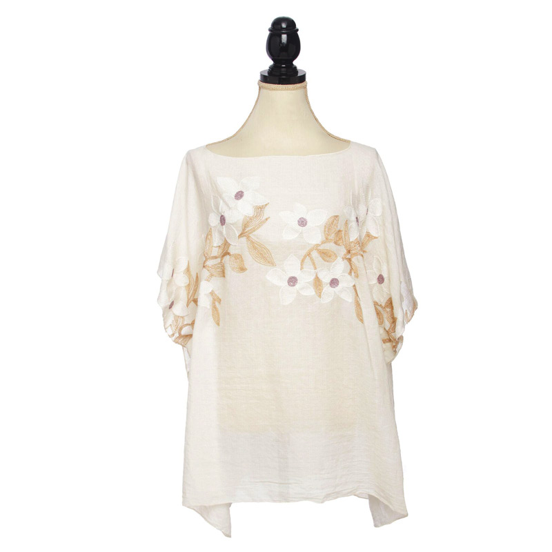 Cover up with Floral Embroidery