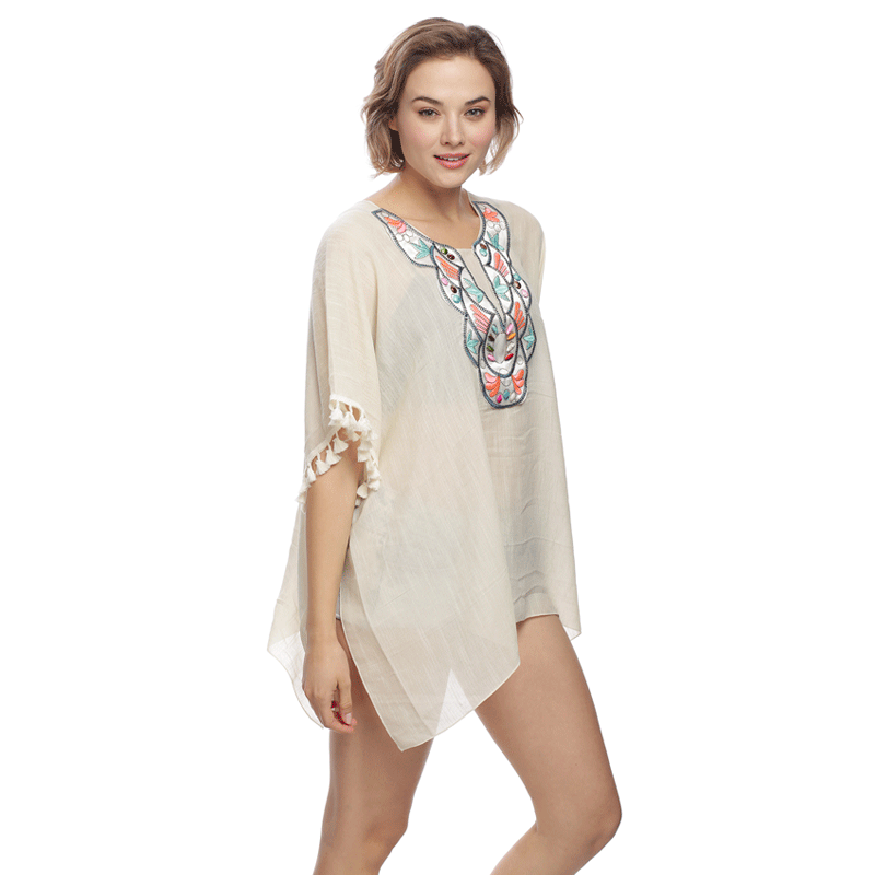 Handmade Beaded with Tassel Cover up