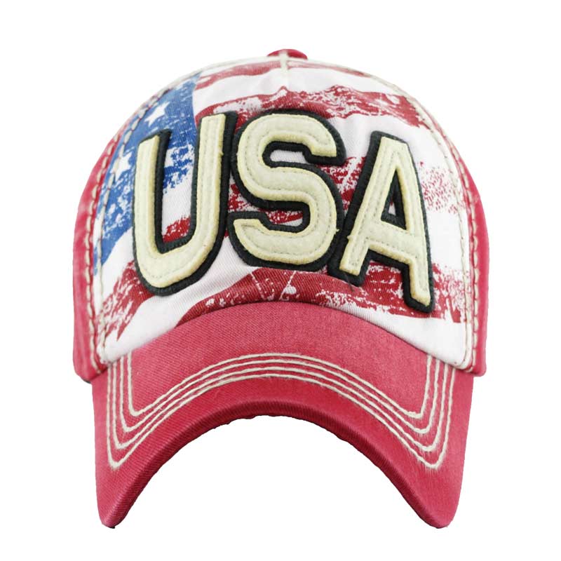 Washed Cotton Vintage "USA" Ball Cap