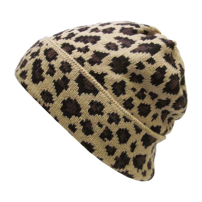 Leopard Fold Up Beanie