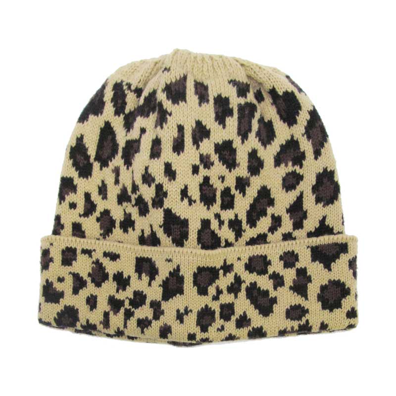 Leopard Fold Up Beanie - Image 2