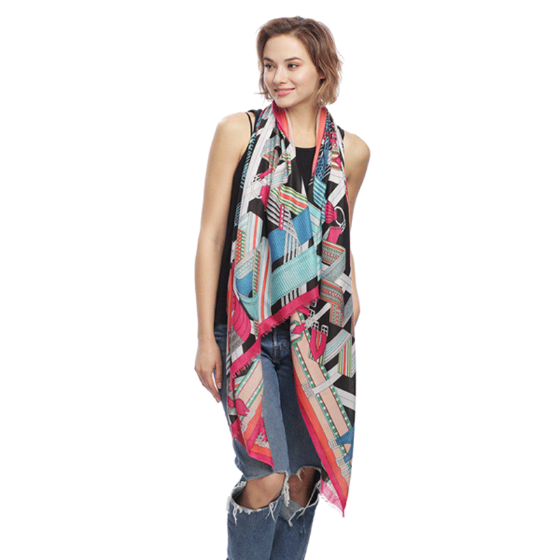Geometric Printed Oblong Scarf - Image 3