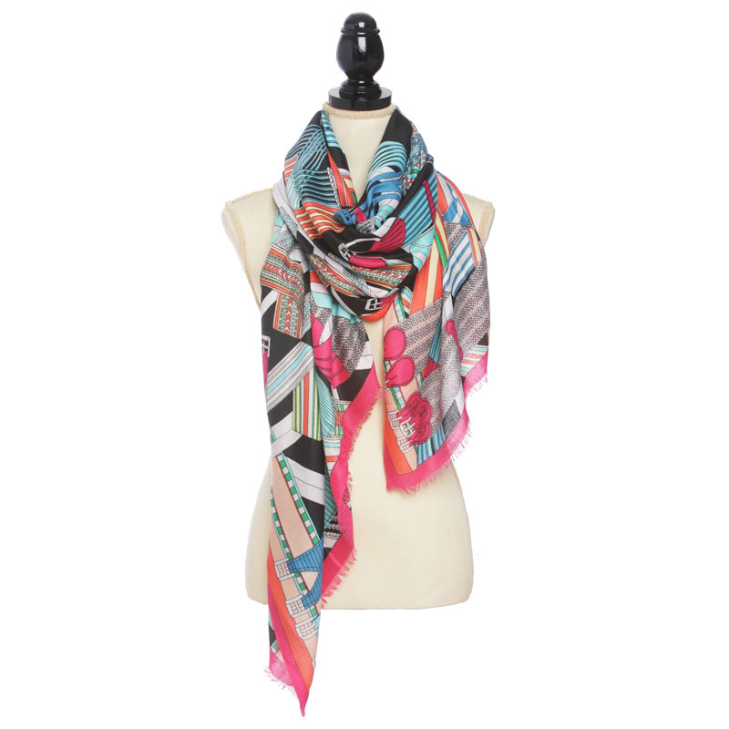Geometric Printed Oblong Scarf - Image 2