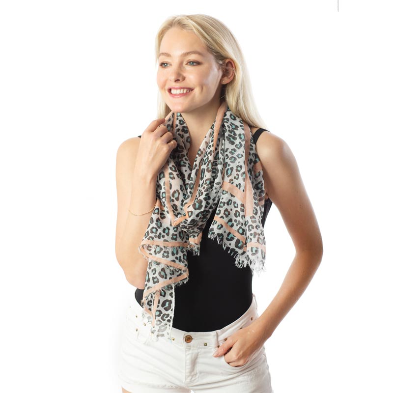 Leopard Printed Oblong Scarf