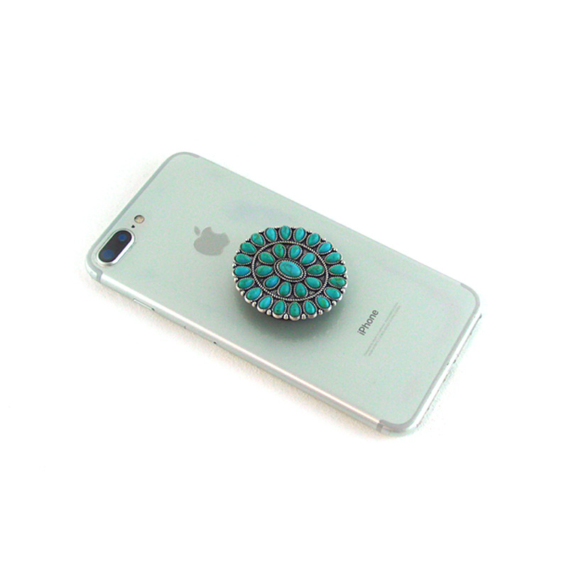 Western Design Flower Shape Phone Grip Adhesive Charm - Image 4