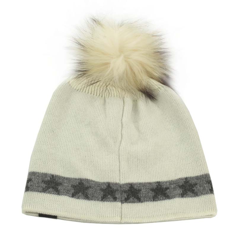 C.C Black Label Real Raccoon Fur Pom Goggles Stone Hat - Image 3