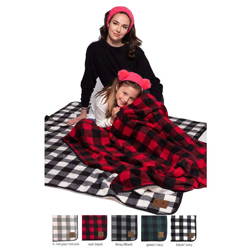C.C Buffalo Check Pattern Throw Blanket - Image 4