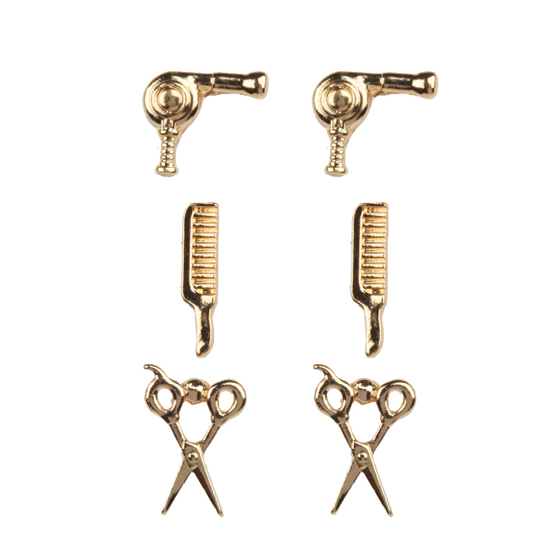 3 Pair Metal Novelty Earring Set