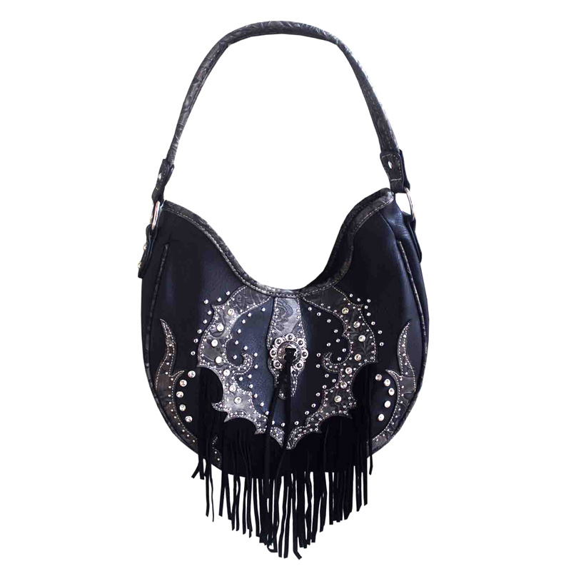 Western Design Faux Leather Fringe Bag