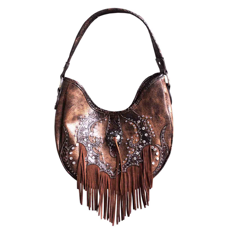 Western Design Leather Fringe Bag