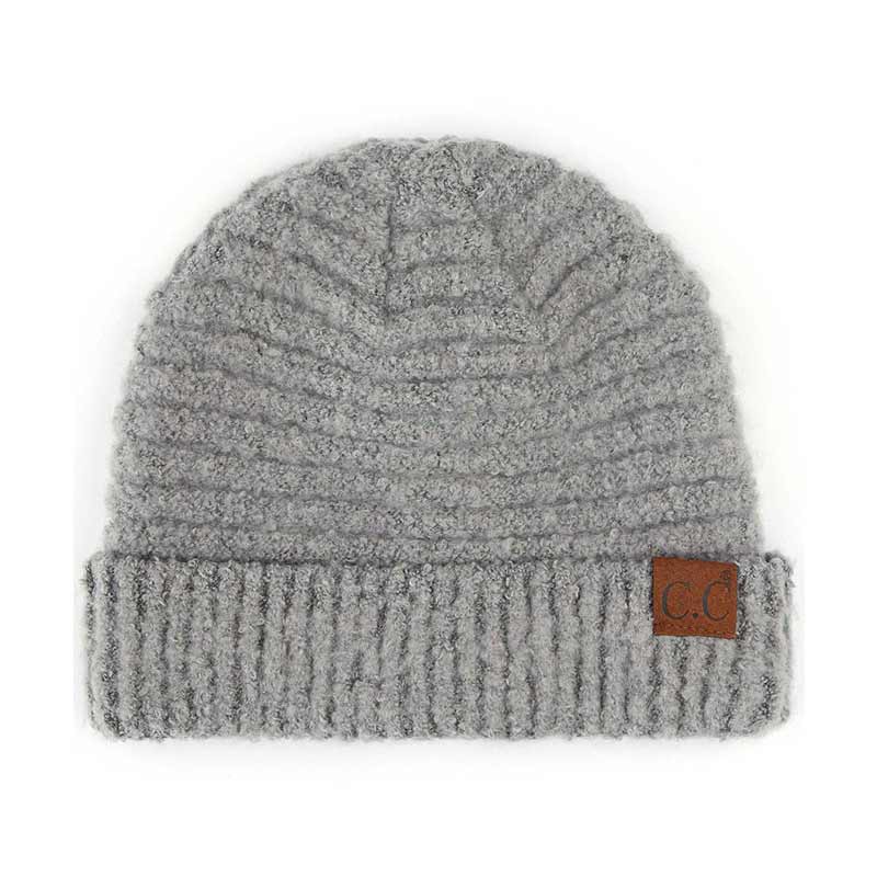 C.C Solid Boucle Yarn Beanie Hat with Cuff