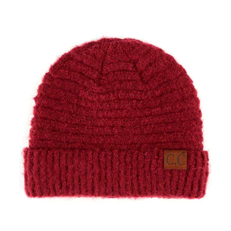 C.C Solid Boucle Yarn Beanie Hat with Cuff