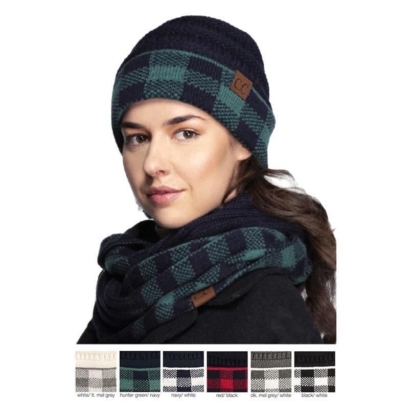 C.C Buffalo Check Knit Hat - Image 2