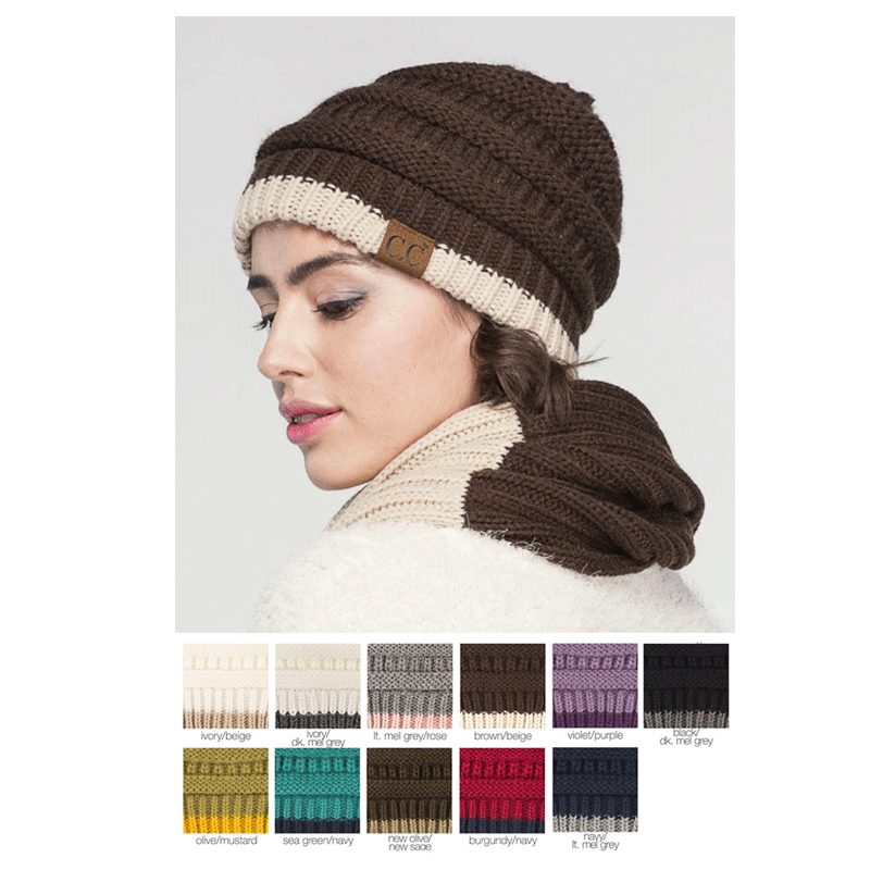 CC Knitted Two Tone Scarf - Image 3