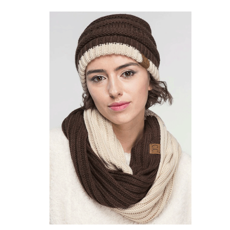 CC Knitted Two Tone Scarf - Image 2