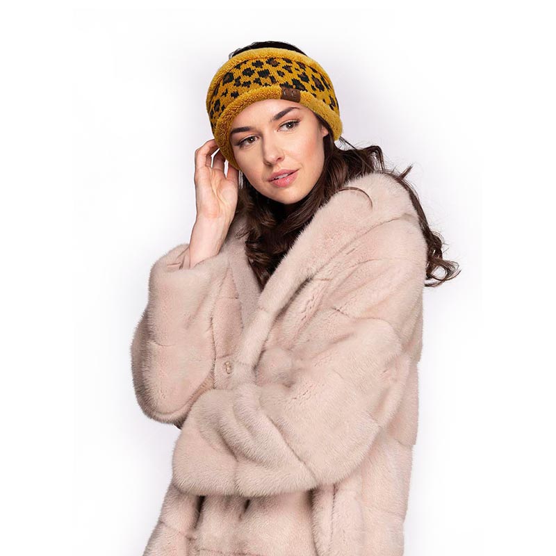 C.C Leopard Pattern Head Wrap with Lining - Image 2