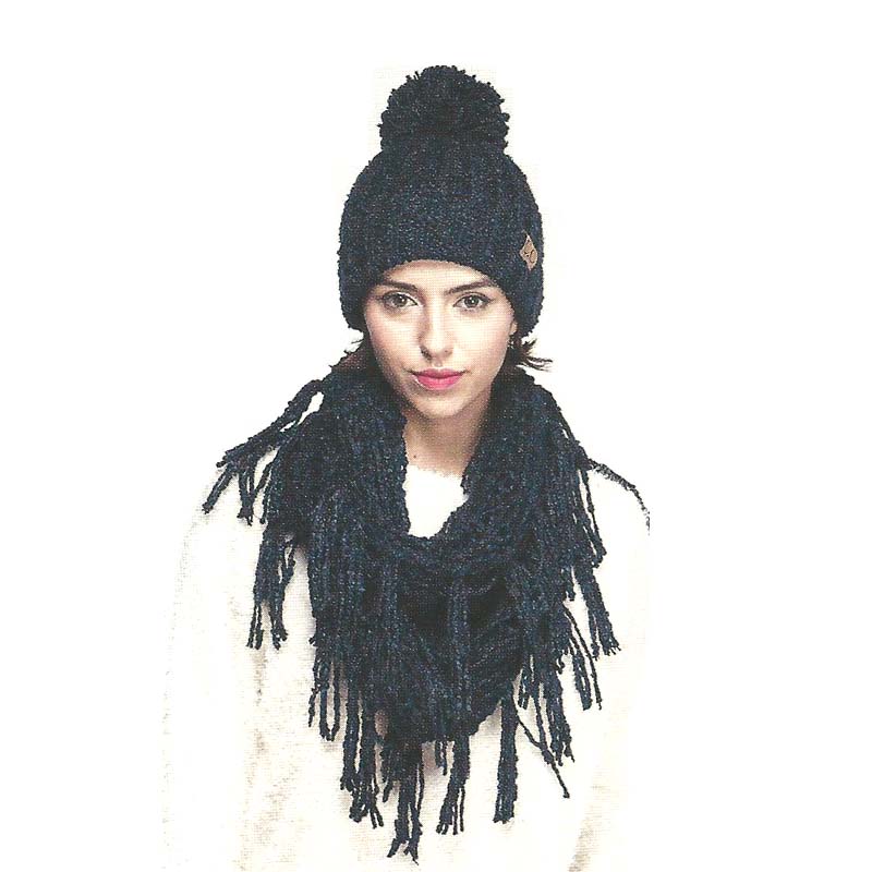 C.C Women's Chenille Infinity Scarf w/ Tassel - Image 3