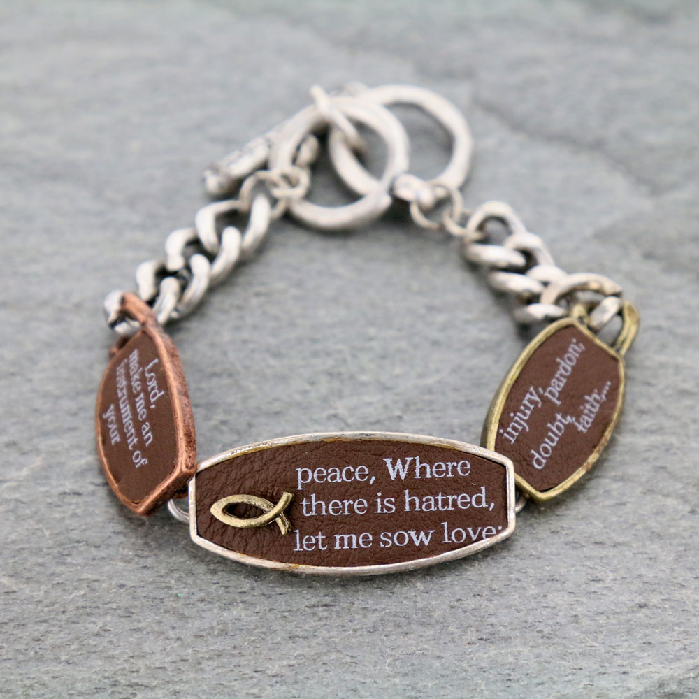 Religious Bible Verse Link Bracelet
