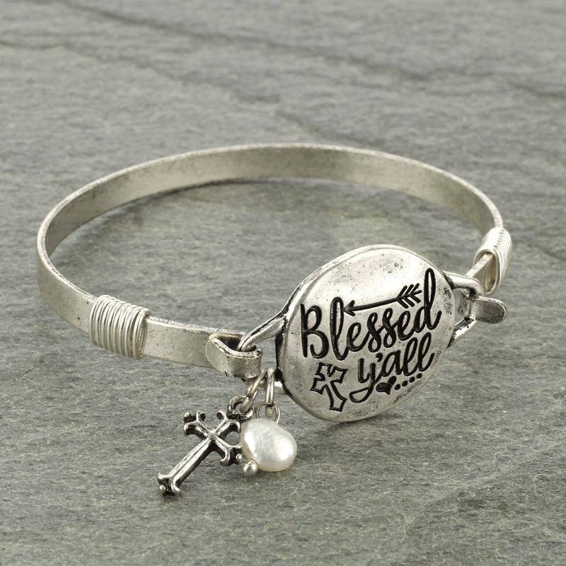 "Blessed Yall" Wire Bracelet