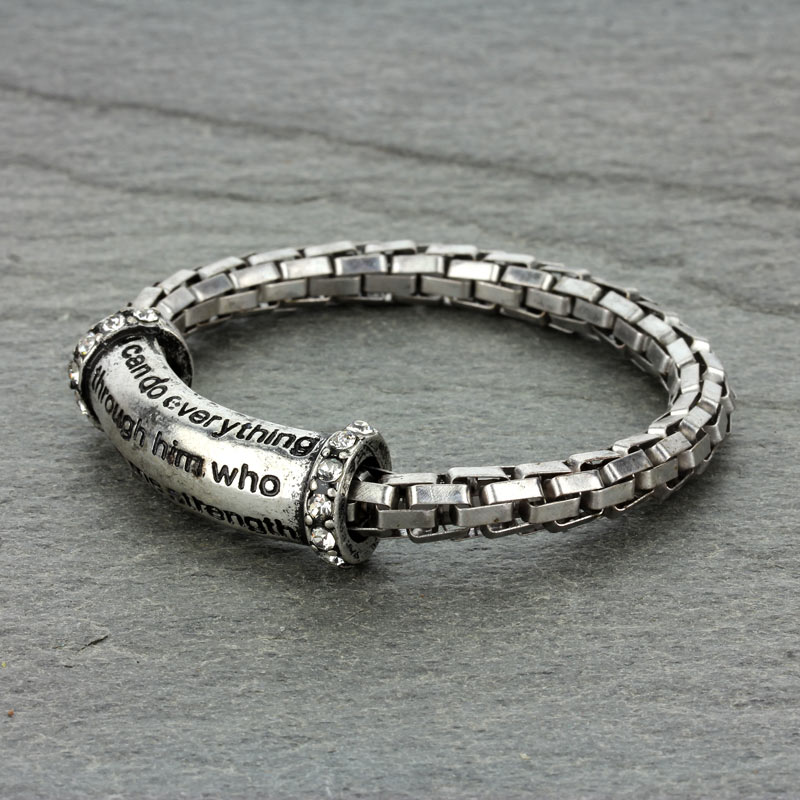Bible Verse (Philippians 4:13) Stretch Bracelet - Image 2