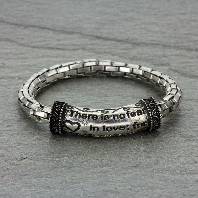 Bible Verse (1 John 4:18) Stretch Bracelet
