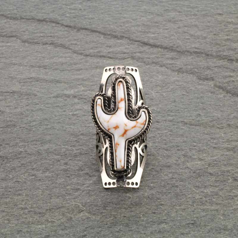 Western Style Cactus Cuff Ring