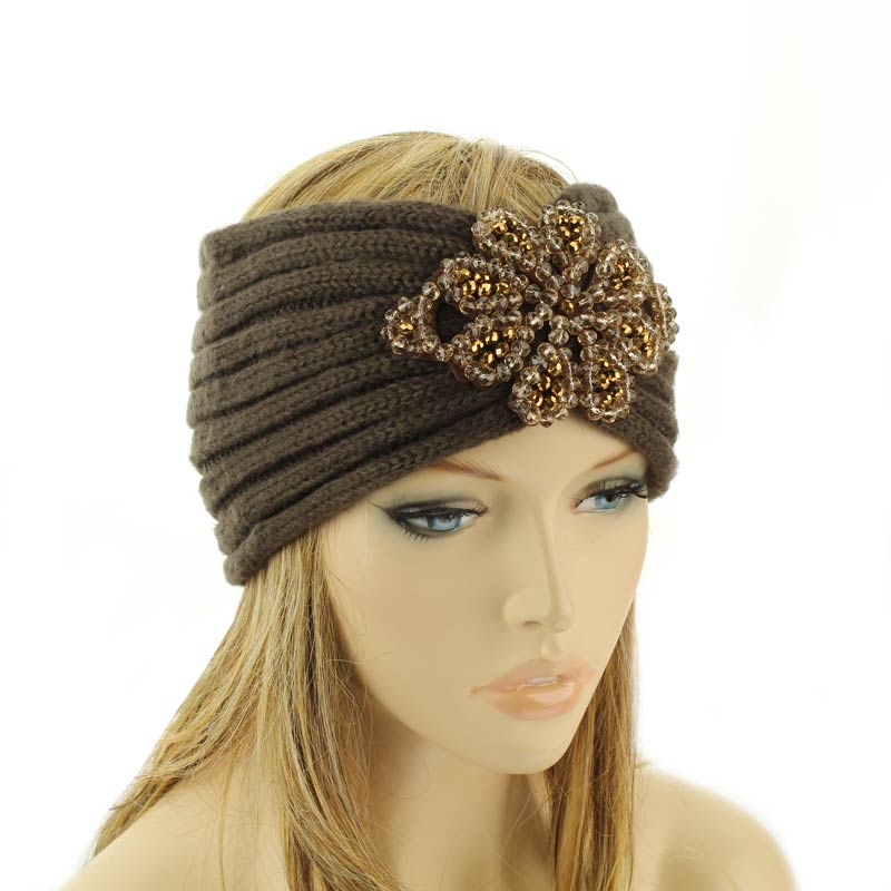 C.C Crystal Bead Mohair Head Wrap - Image 3
