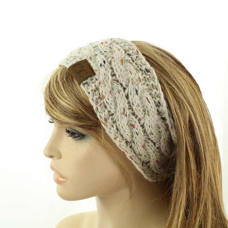 C.C Chunky Knit Confetti Sherpa Lined Headband - Image 4