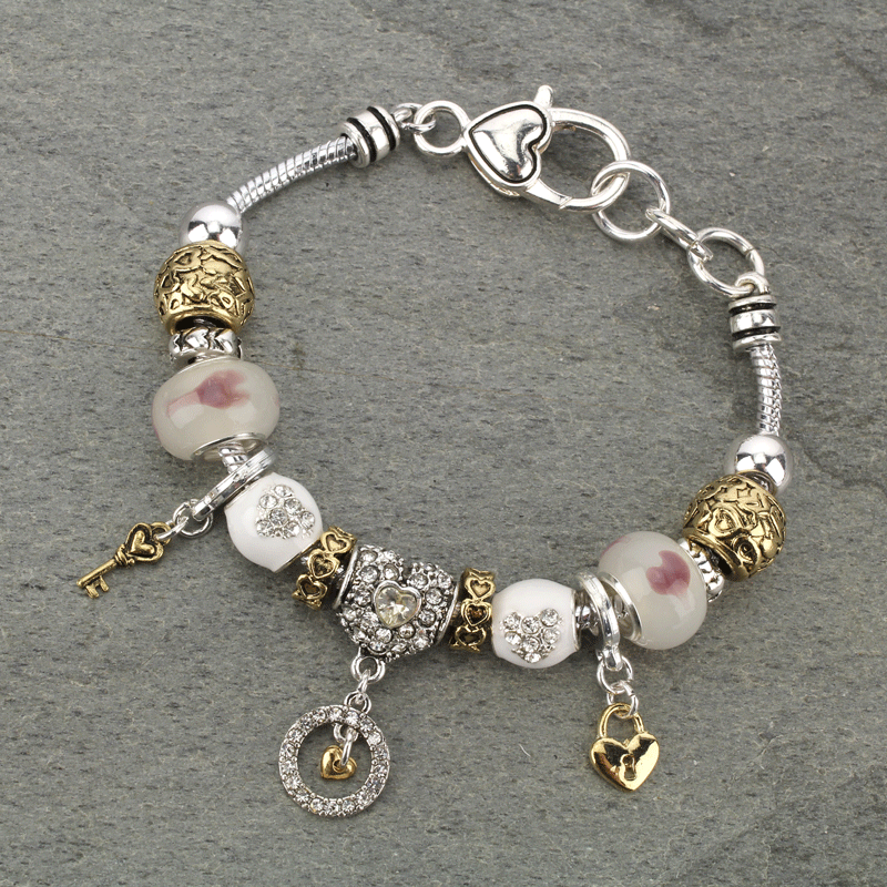 Heart Theme Multi Beads Bracelet