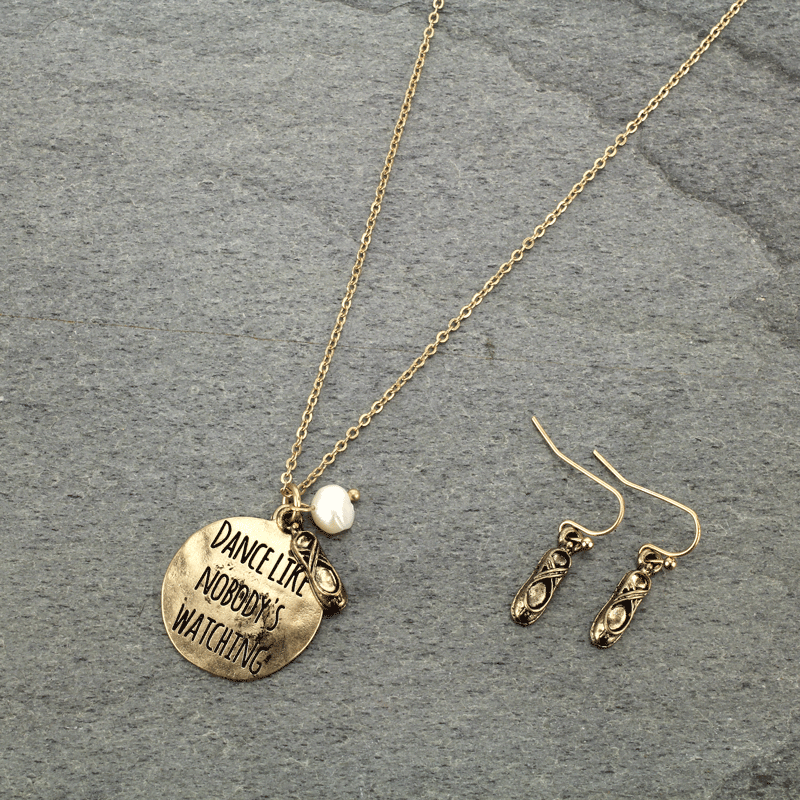 "Dance Like Nobody's Watching" Necklace Set
