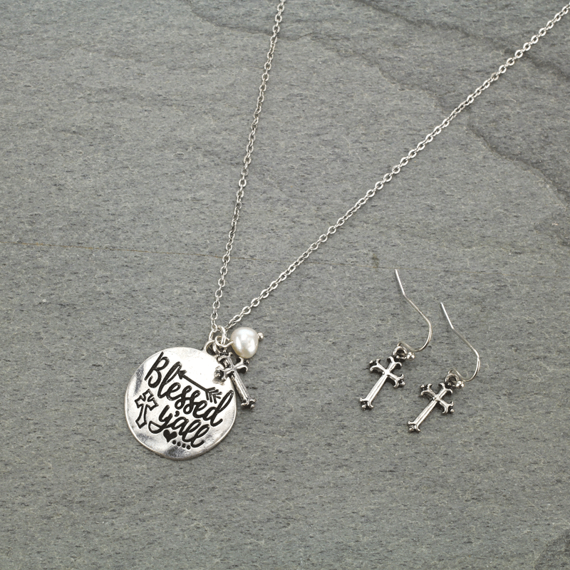 "Blessed Y'all" Necklace Set