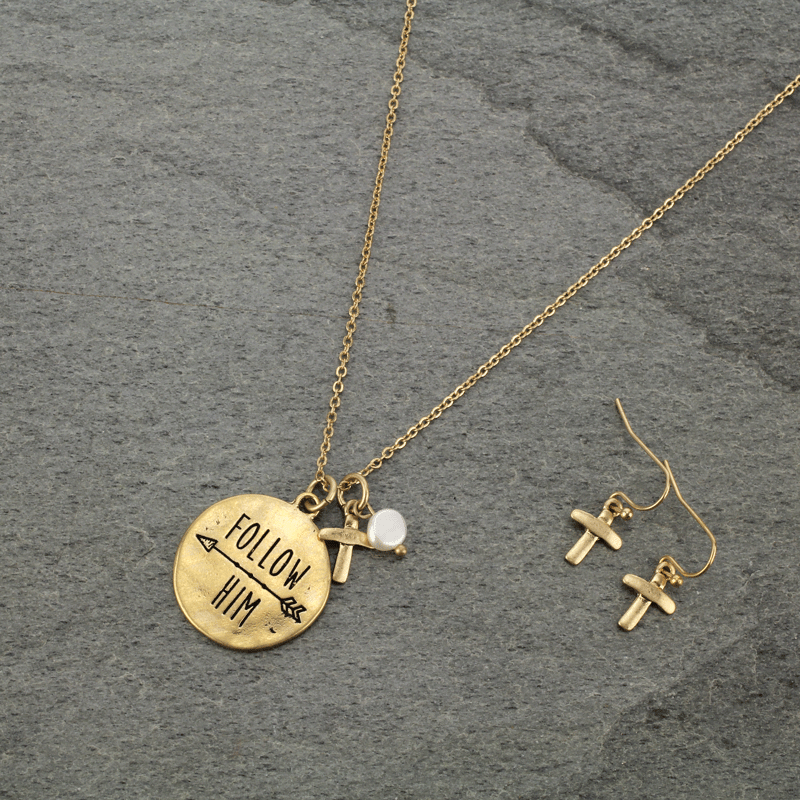 "Follow Him" Necklace Set
