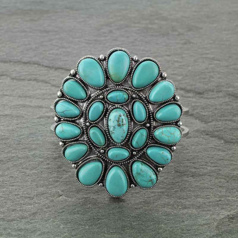 Natural Stone Hinge Cuff Bracelet