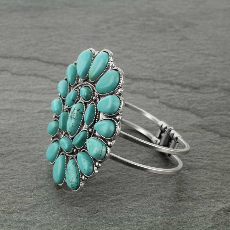 Natural Stone Hinge Cuff Bracelet - Image 3