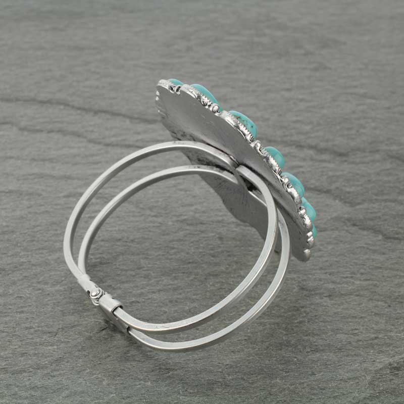Natural Stone Hinge Cuff Bracelet - Image 2