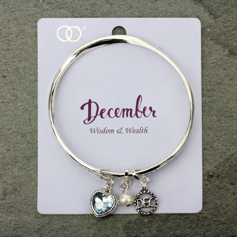 DEC Birthstone Twist Bangle Bracelet