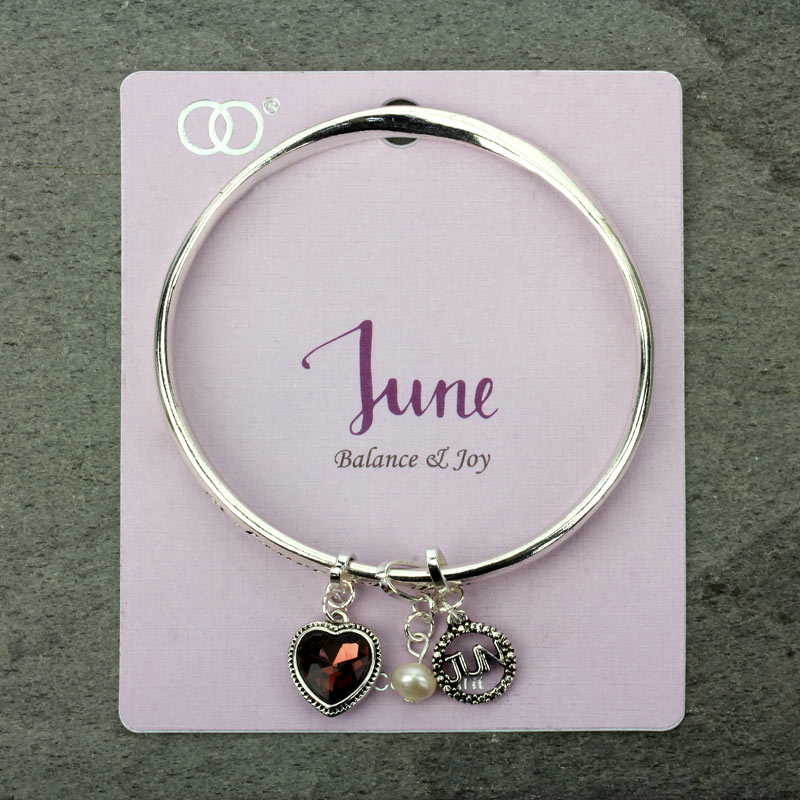 JUN Birthstone Twist Bangle Bracelet