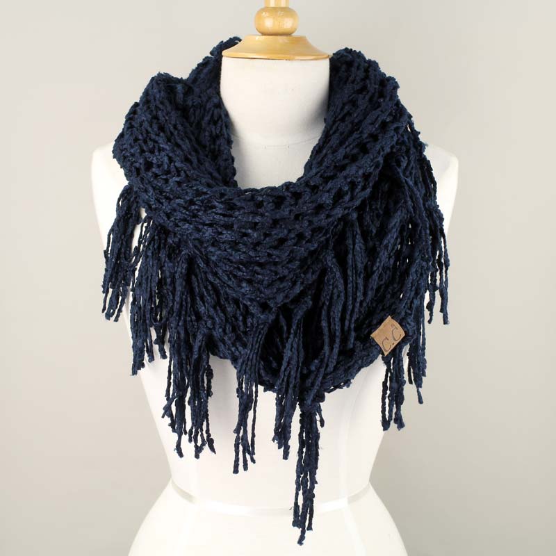 C.C Women's Chenille Infinity Scarf w/ Tassel