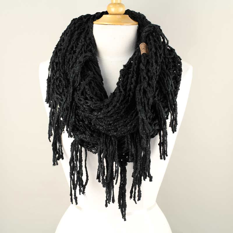 C.C Women's Chenille Infinity Scarf w/ Tassel