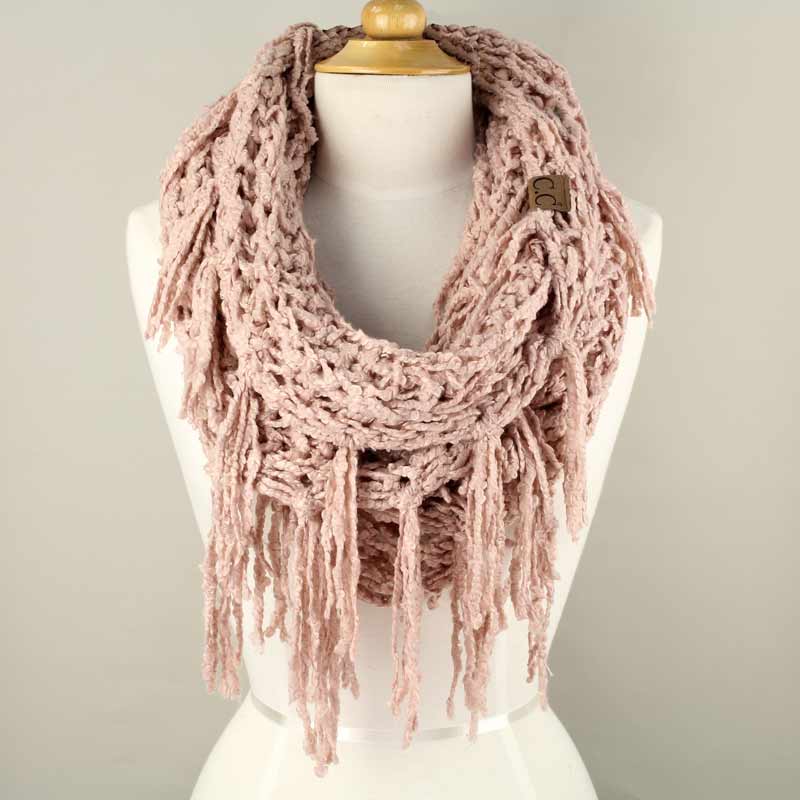 C.C Women's Chenille Infinity Scarf w/ Tassel